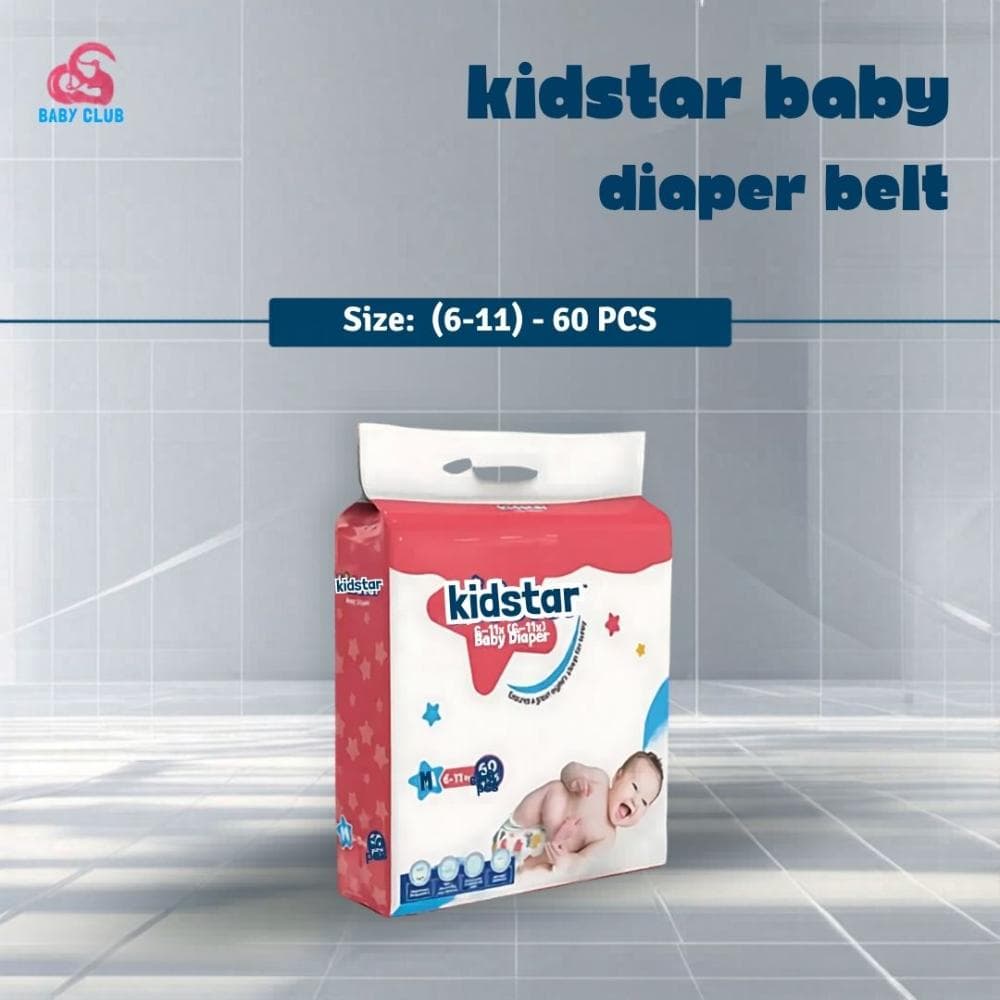 Kidstar Baby Diaper Belt M (6-11 kg)-60 pcs