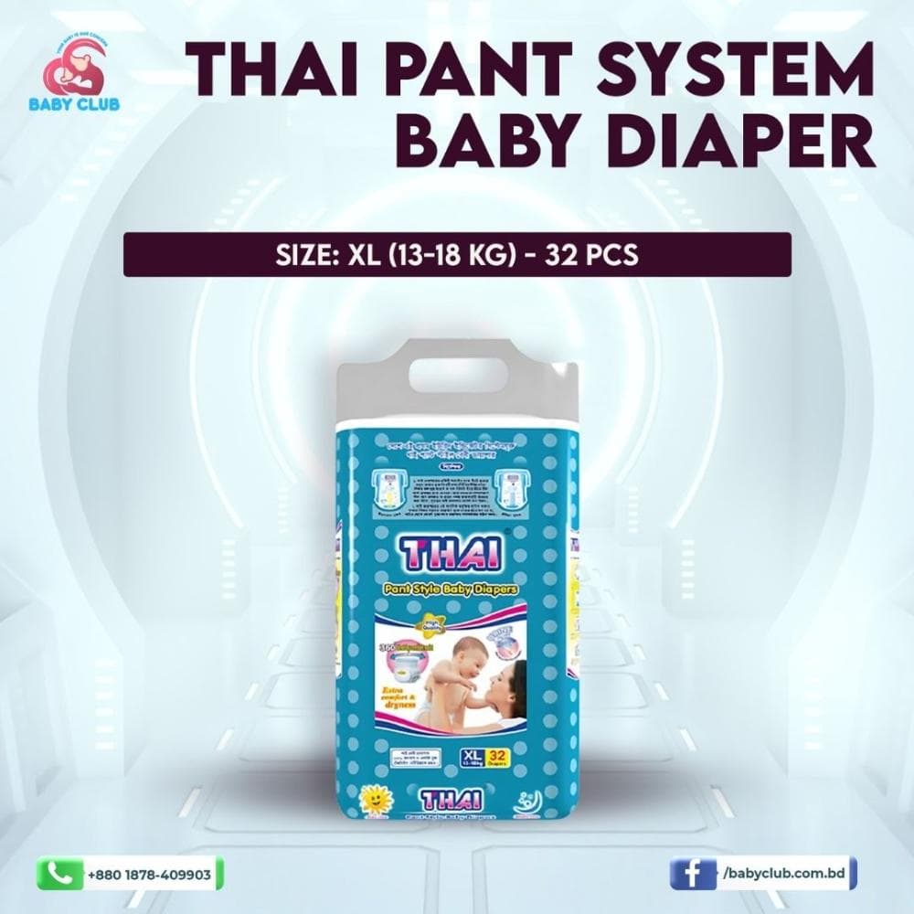 Thai Pant System Baby Diaper XL (13-18 kg) -32 pcs