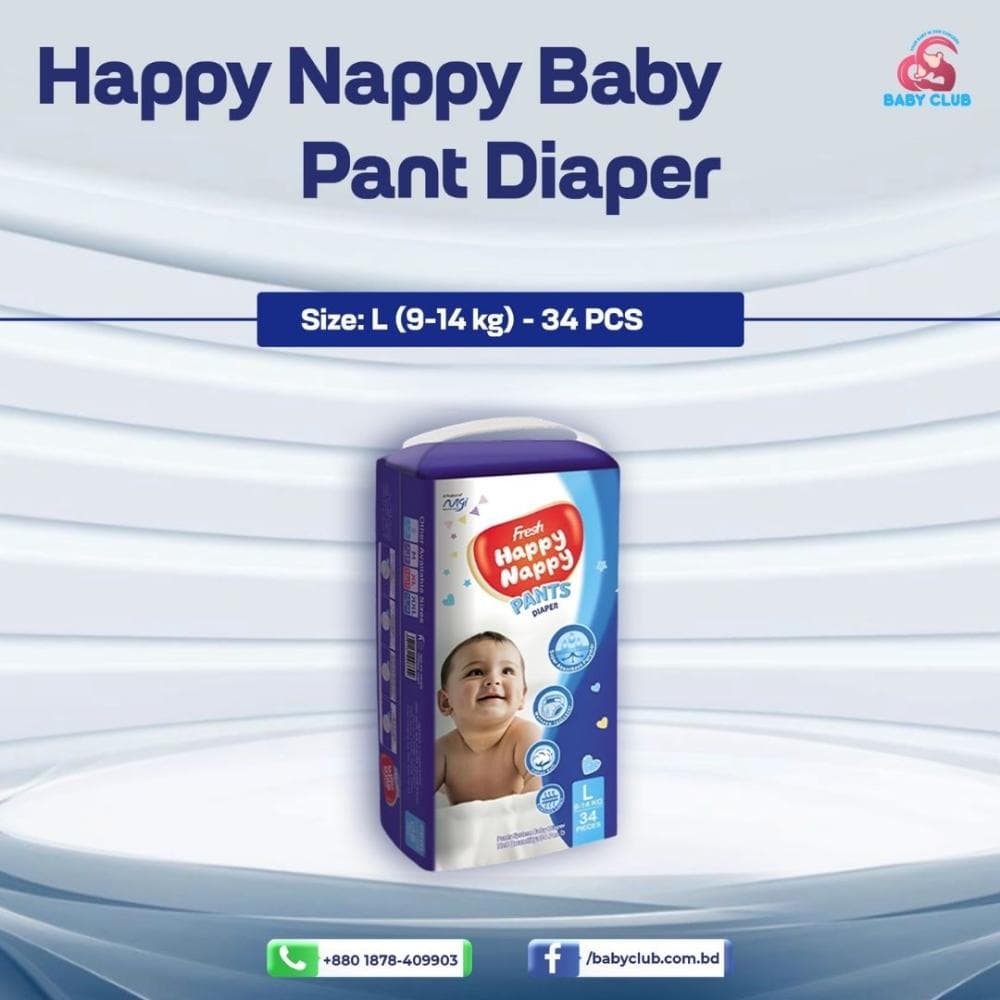 Happy Nappy Baby Diape Pant L (9-14 kg)-34 pcs